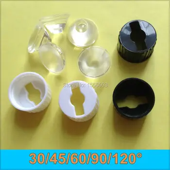 

100sets LED Lens 20mm 30 45 60 90 120 Angle Set With Holder Bracket Power Lens 1W 3W Flat Frosted Lenses Reflector Collimator