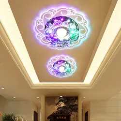 Светодиодный потолочный светильник с кристаллами, современный потолочный светильник, плафон для гостиной, 3 Вт, Хрустальный акриловый