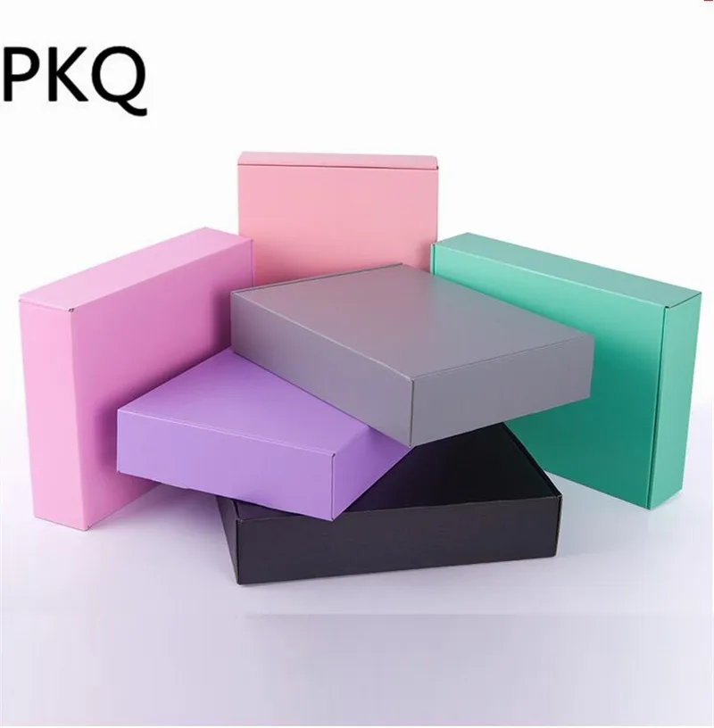 10 шт розовый/черный/зеленый/серый бумажная коробка гофрированная бумага