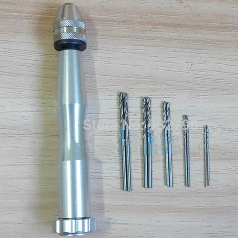 Hand Twist Drill Manual Drilling Hole Tool Drill Chuck W/ 10pcs Twist