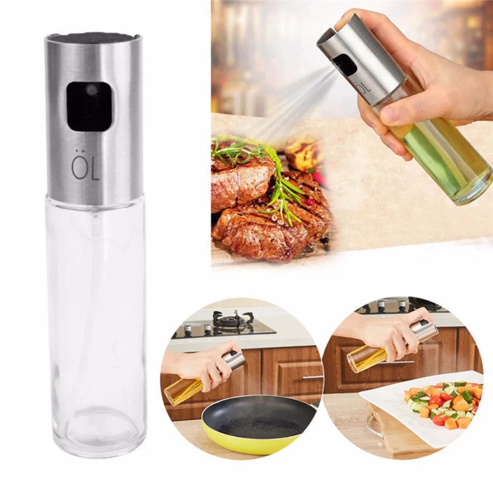 

Olive Oil Vinegar Sprayer Stainless Steel Oil Spray Bottle Portable Oil Dispenser for Salad Kitchen Cooking Tools Accessories