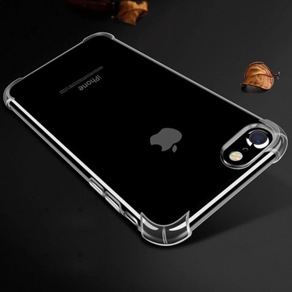 Супер антидетонационный 3D кривая прозрачный TPU чехол для iPhone 7 6 6s Plus силиконовый