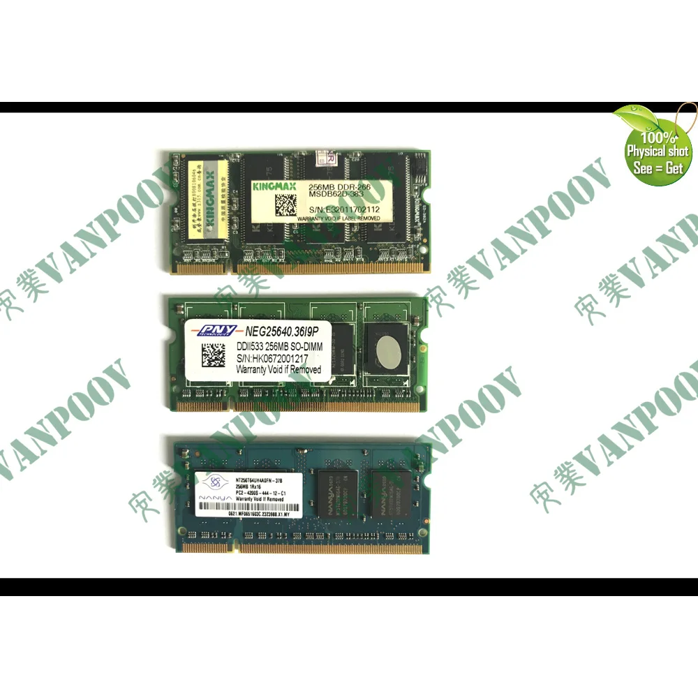 

Free shipping DDR laptop part for GENUINE LAPTOP NOTEBOOK 256M MB SO PC2-4200S DDR-266 DDII533 NEG25640.3619P