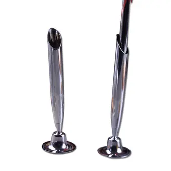 

Perfect-New Office Desktop Stainless Steel Pen Holder Vintage glass dip pen stand