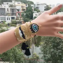 Go2boho Delica MIYUKI браслет сглаза браслет золотые сексуальные украшения в виде губ Турецкий Дурной глаз сердце Bileklik золотые браслеты для женщин
