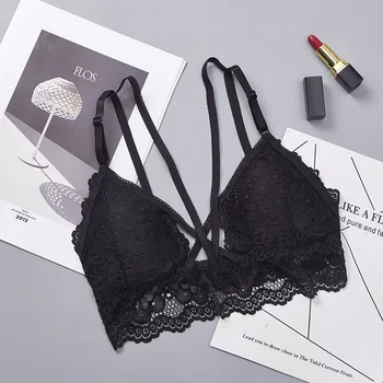 

Women's Lace Bra Sexy Bralette Lingerie Women Seamless Padded Floral Brassiere Sexy Underwear