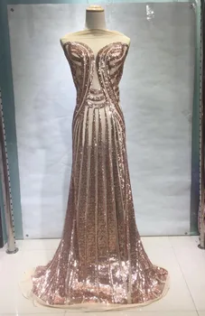 

Christmas cloth sequin fabric New 5yards SJ249# Wedding dress with 9 - color striped sequins for bridal wedding dress/sawing
