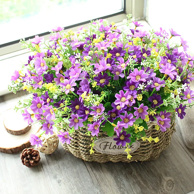 7 branch 1 Bouquet 28 heads cute silk daisy artificial decorative flower wedding flower bouquet home room table decoration