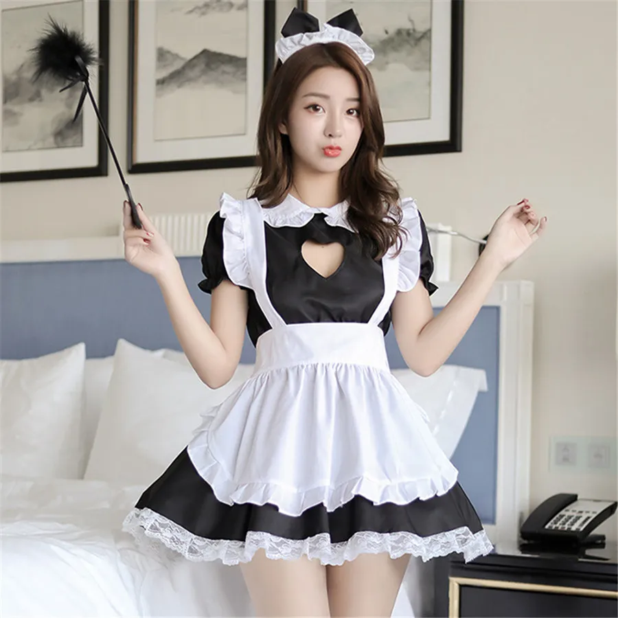 2019 Women Maid Uniform Lingerie Sexy Hot Erotic Sexy Halloween Costume 