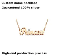 Customize Letter Name 925 Sterling Silver Necklace Pendant Handmade Gold Rose Gold Plated Monogram Necklaces