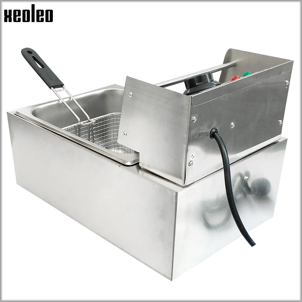 US $111.25 XEOLEO Electric Fryer 6L Commercial fryer French fries fryer Stainless steel Chicken Frying machine Deep fryer for fries 2500W