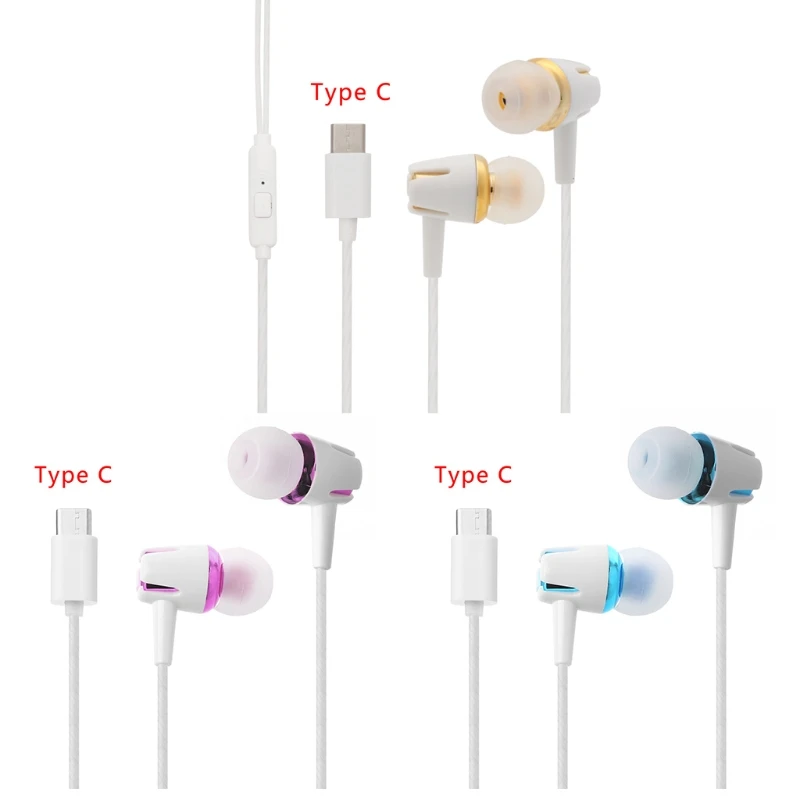 

USB Type-C Earbuds Earphone Wired Control Stereo With MIC For LeEco Le 2/Max/Pro