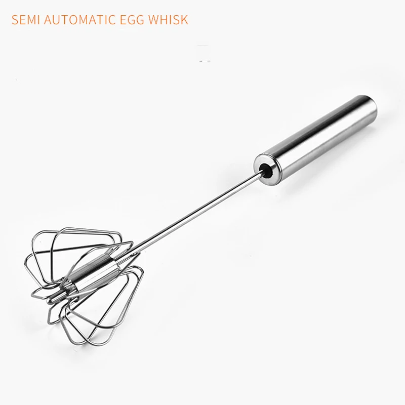 Semi Automatic Cake Blender Beater Mixing Tool Stainless Steel Hand Egg