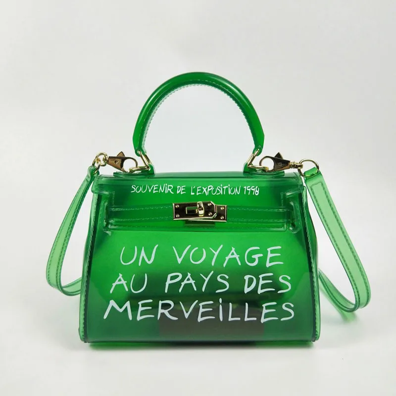 green transparent bag
