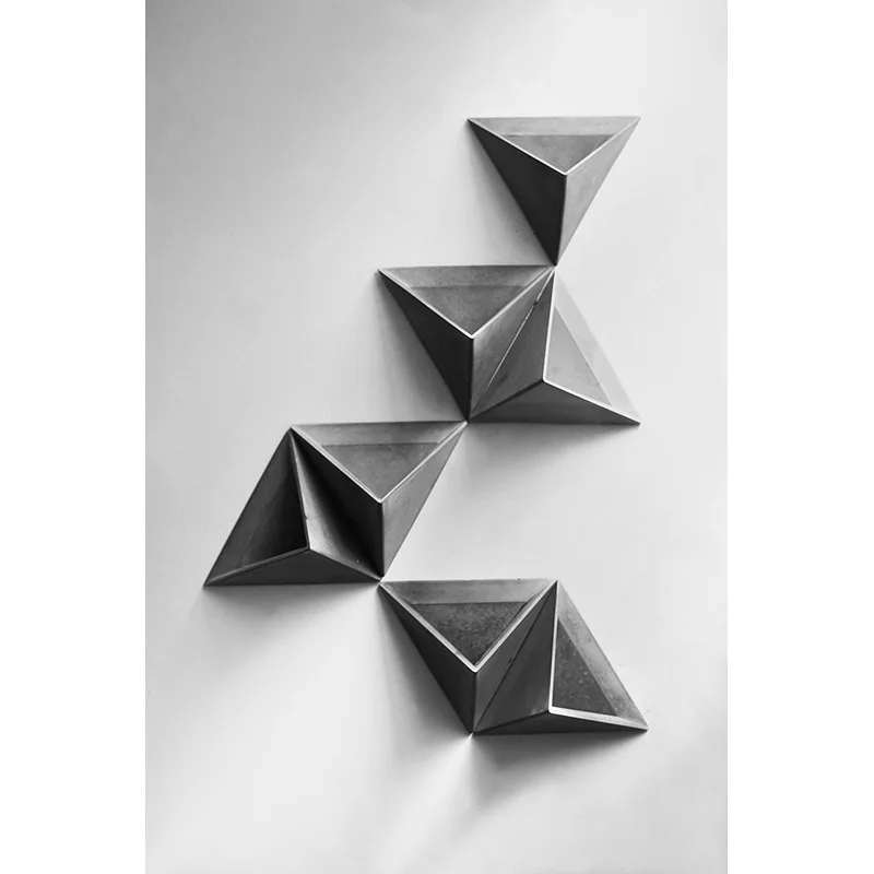 Треугольная форма настенный цементный цветочный горшок Силиконовая Форма Силиконовый бетонный горшок формы для украшения дома S9035