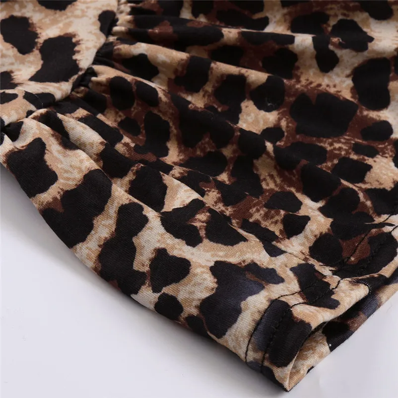 Fashion dress Autumn 2018 beach dress Women O Neck Leopart Print Mini Dress Long Sleeve Party Club Wrap Tea Dress robe O11#N (6)