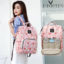 Lequeen, сумка для подгузников с фламинго, переносная сумка для подгузников, Большая вместительная сумка с рисунком, рюкзак для кормления, сумка для ухода за ребенком, дорожная сумка