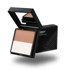 QIBEST Pro Макияж набор прессованный порошок двойной цвет ремонт Тени Порошок шелковистый стойкий пудра для жирной кожи консилер с бронзатором