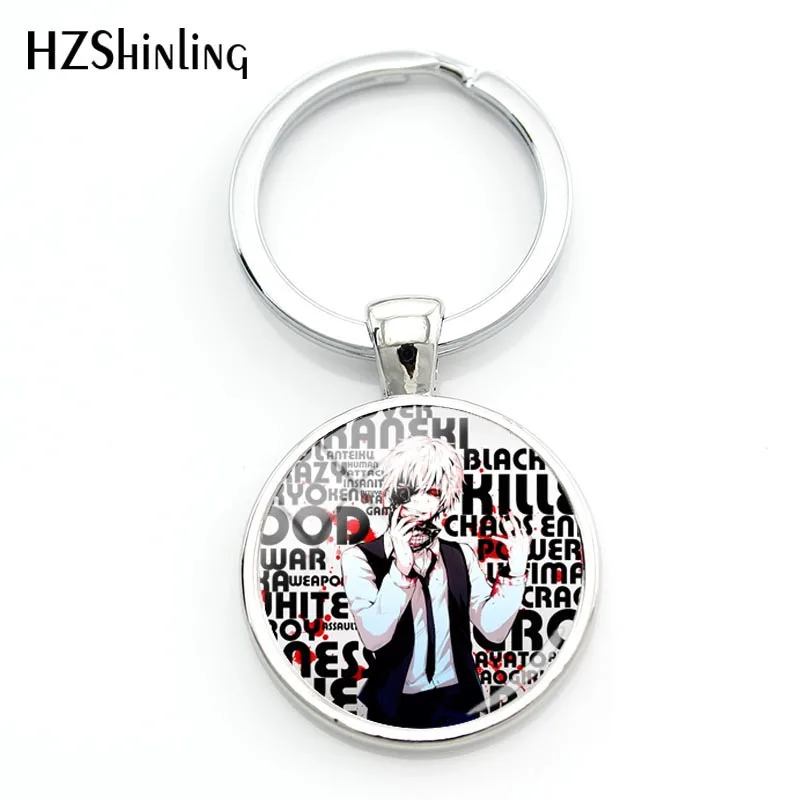 

2018 Fashion Tokyo Ghoul Keyring Tokyo Ghoul Characters Keychain Glass Cabochon Key Chains Keyrings For a Woman Bag