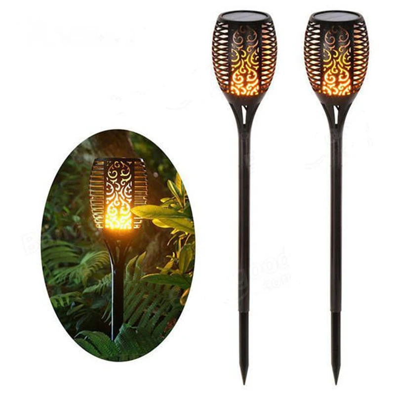 

96LED Solar Powered Torch Lighting Outdoor Flickering Flame Lamp for Path Garden Landscape Waterproof Lights