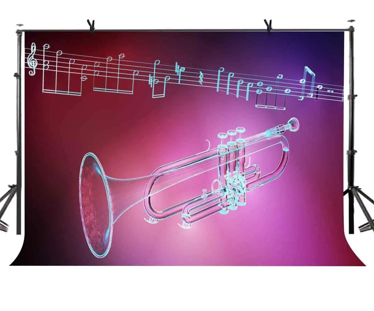 

7x5ft Musical Instrument Backdrop Red Music Instrument Photography Background and Studio Photography Backdrop Props