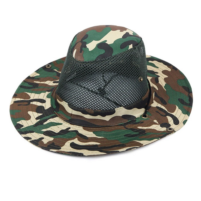 

Military Camo Bucket Fishing Hats Army Fishing Cap Summer Hat Outdoor Sun Protection Breathable Quick Dry Fishing Hat for Men