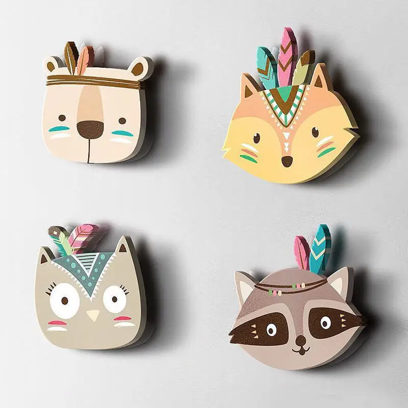 DoreenBeads деревянный мультфильм животных Медведь сова кошка стены Decos детская