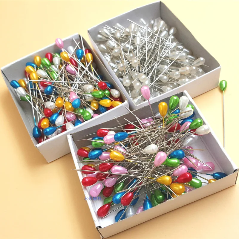 144pcs Colorful Drops pearl head pin Weddings Corsage Florists