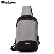 Мужская Новая высококачественная сумка usb зарядка модная повседневная одежда Противоугонная нагрудная Сумка водонепроницаемая сумка креативная маленькая сумка