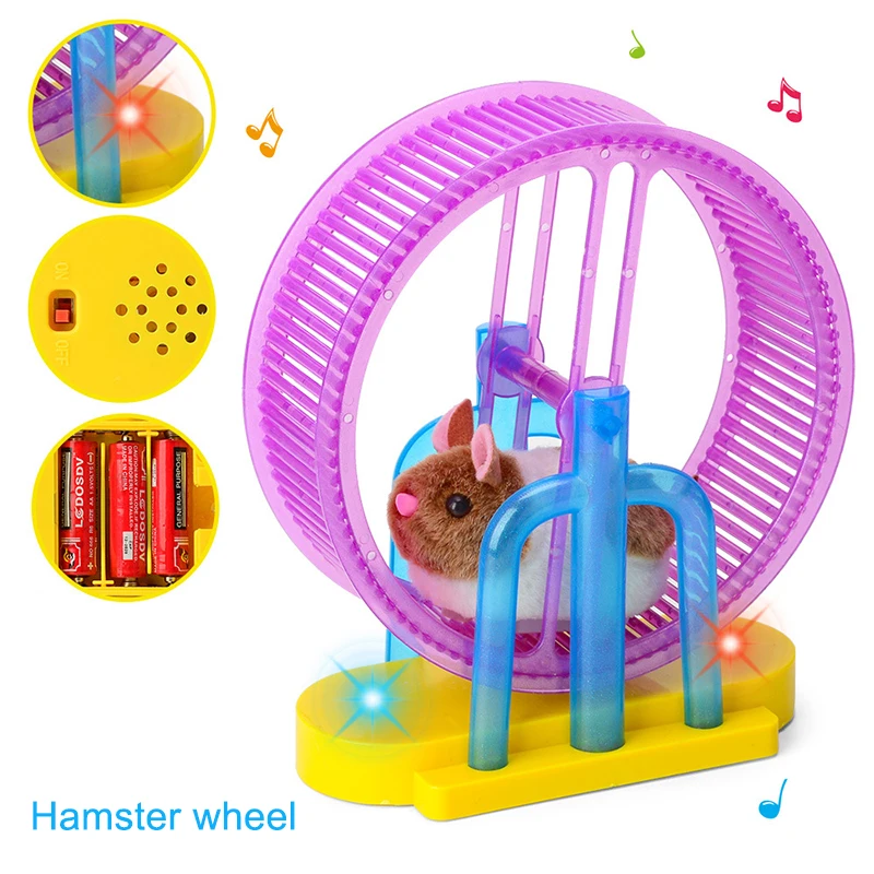 Koop Elektrische Plastic Veilig Materiaal LED Verlichting Run Kooi Running Hamsters Multi Functionele Hobby Muziek Run Cage Cool Muziek