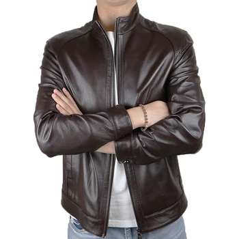 

Free Shipping 2020 Summer men's genuine leather jacket casual and motorcycle leather jacket