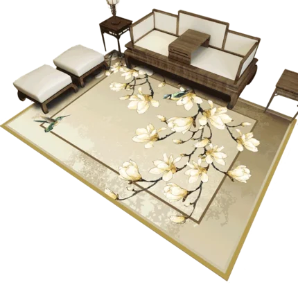 

Chinese Style 6mm 3D Plum Series Carpet Living Room Bedroom Hallway Kitchen Bathroom Rug Absorb Water Xmas Decor Non-slip