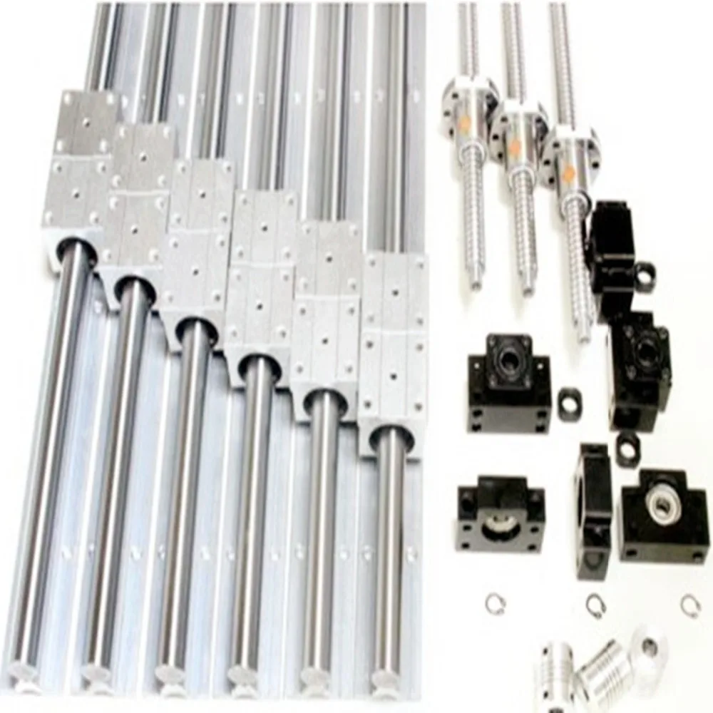 

6 sets cnc linear rails SBR16-400/1000/1600+ 4x SFU1605-450/1050/1650/1650mm Ballscrew sets + bk12bf12 +4Coupler for cnc