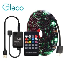 USB светодиодный полосы 5050 с сигналами красного, зеленого и синего цвета с музыкальный контроллер 20Key РЧ пульт дистанционного управления 50/100/200 см Гибкий Светильник ТВ фон светильник ing комплект
