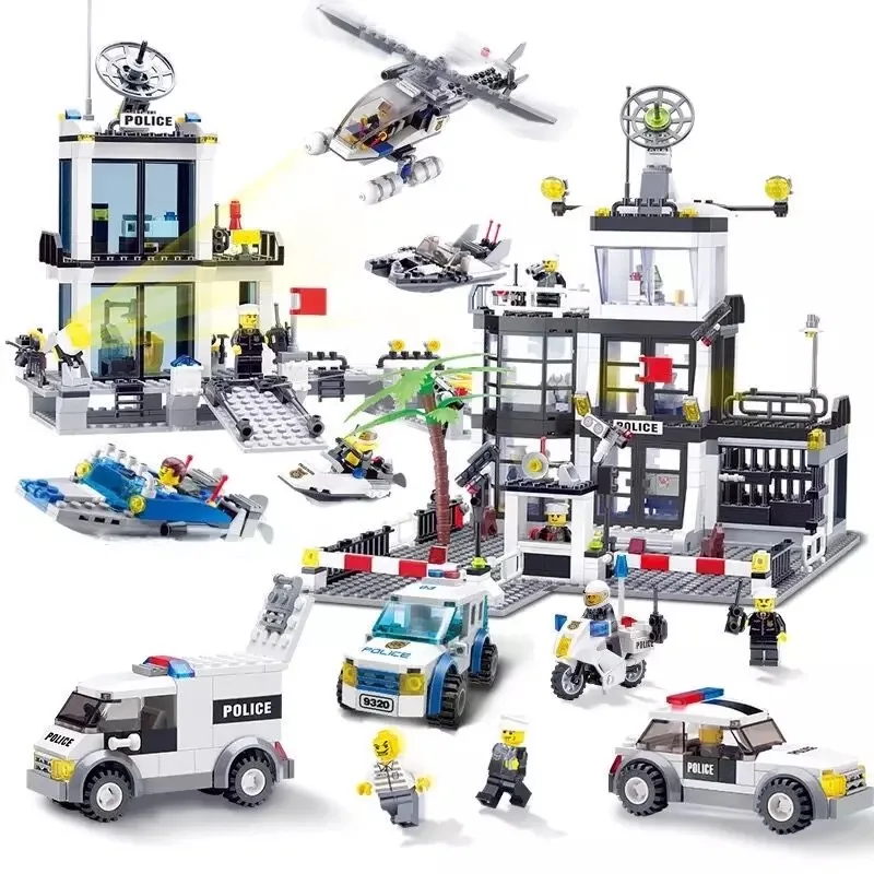 KAZI City полицейская станция SWAT Car Building Blocks наборы фигурок Friends Creator Bricks игрушки для