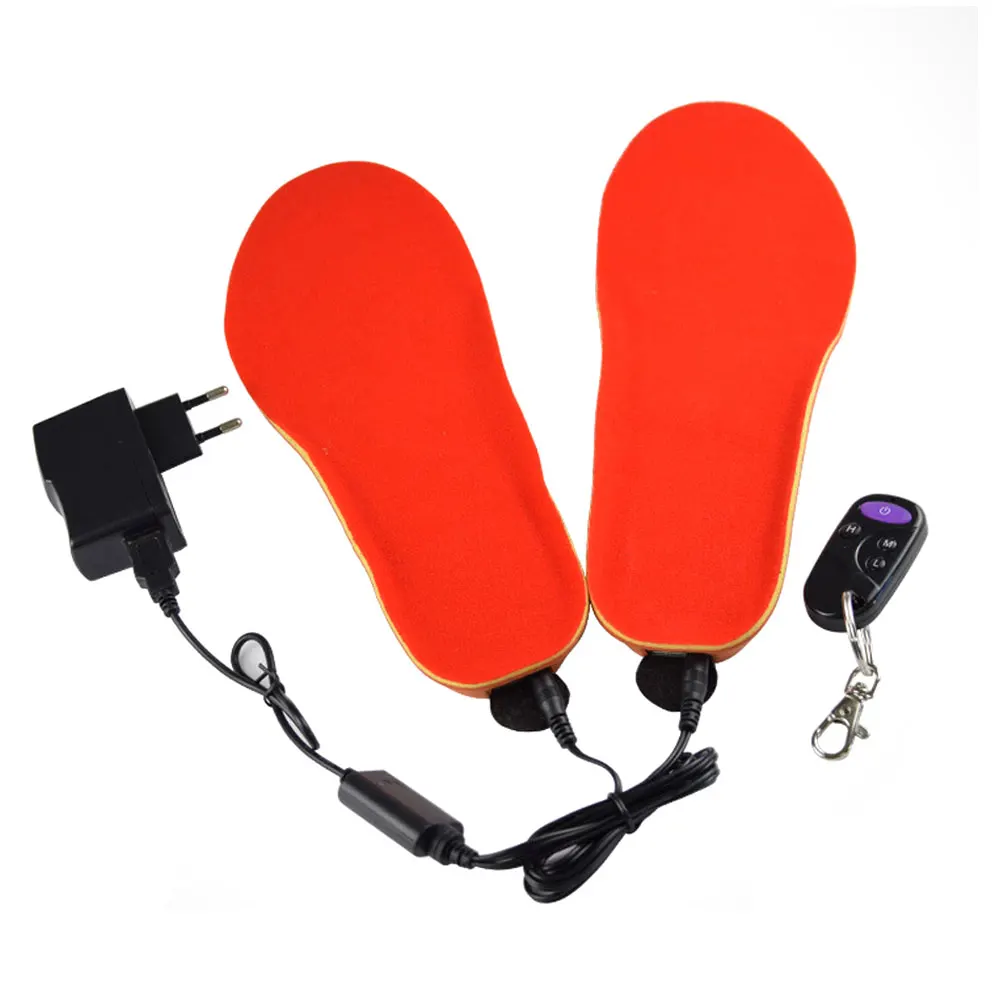 

1 Pair Women Men Winter Pad Thick Electric Remote Control Heated Boots Warm Shoes Insoles USB 1 Pair