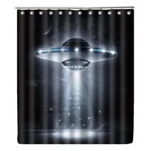WONZOM UFO Shower Curtain Waterproof Space Bathroom Curtain Modern Universe Bath Curtain With 12 Hooks Accessories For Home Star WONZOM UFO Shower Curtain Waterproof Space Bathroom Curtain Modern Universe Bath Curtain With 12 Hooks Accessories For Home Star
