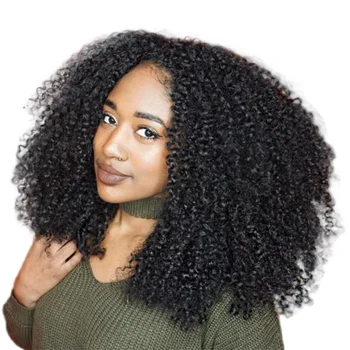 

ALIBELE HAIR Kinky Curly Wig 150 Density Pre Plucked Lace Front Human Hair Wig with Baby Hair 13x4 Remy Human Hair Wig 10-24