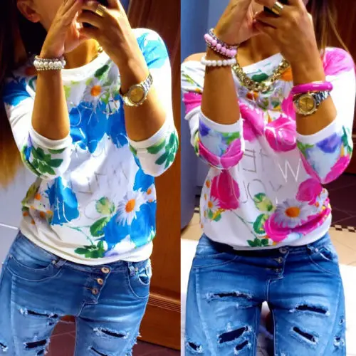 

Casual Pullover Blouse Loose Tops Spring Cute Women's Long Sleeve Shirt