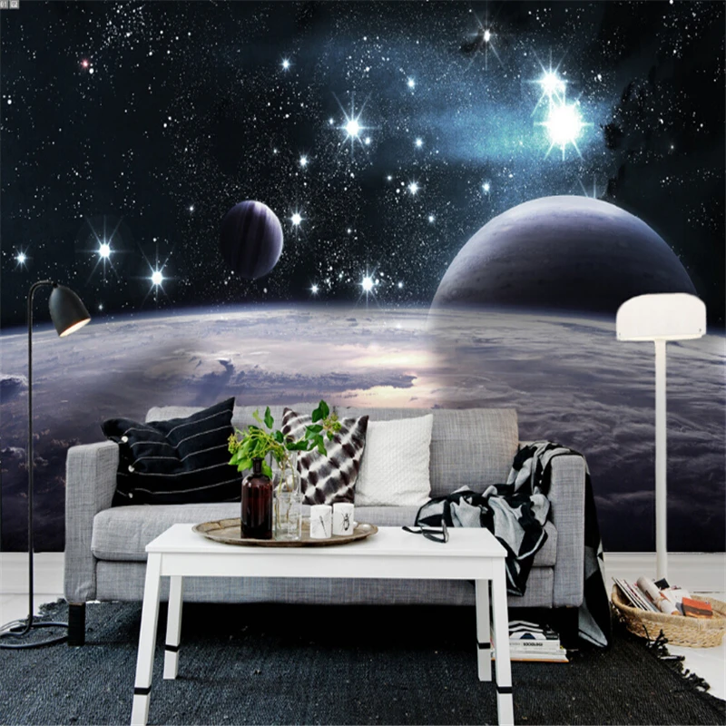 

custom Universe Planet Earth Mars 3d mural wallpaper for living room TV backdrop photo art wall paper home decor Home Decoration