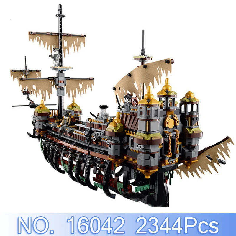 

Lepin Movie Figures 16042 Pirate Ship 2344Pcs Slient Mary Building Blocks Bricks Set Toy Model Kit Compatible Legoing 71042 Gift
