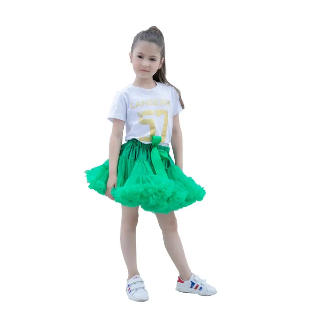 Пышная шифоновая балетная пачка зеленого цвета для маленьких девочек; юбка принцессы для девочек; юбка-пачка для балета