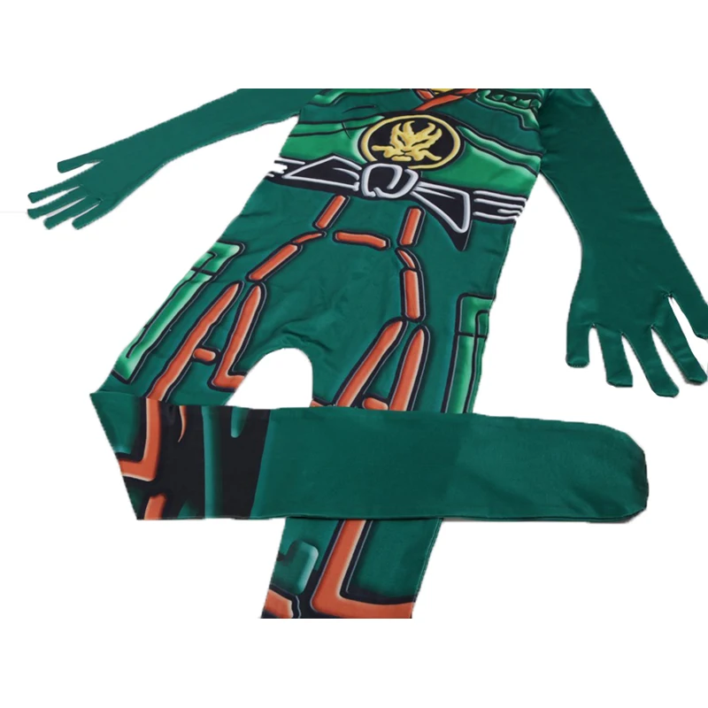 Green Ninjago Cosplay Costume Boys Jumpsuits Children Halloween Christmas Fancy Party Clothes Ninja Costume Streetwear Suits