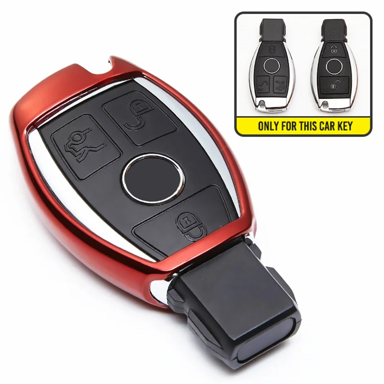 Мягкий ТПУ автомобильный брелок для ключей для Mercedes Benz CLS CLA GL R SLK AMG A B C S class дистанционный чехол автомобильный Стайлинг Аксессуары - Название цвета: Red only case