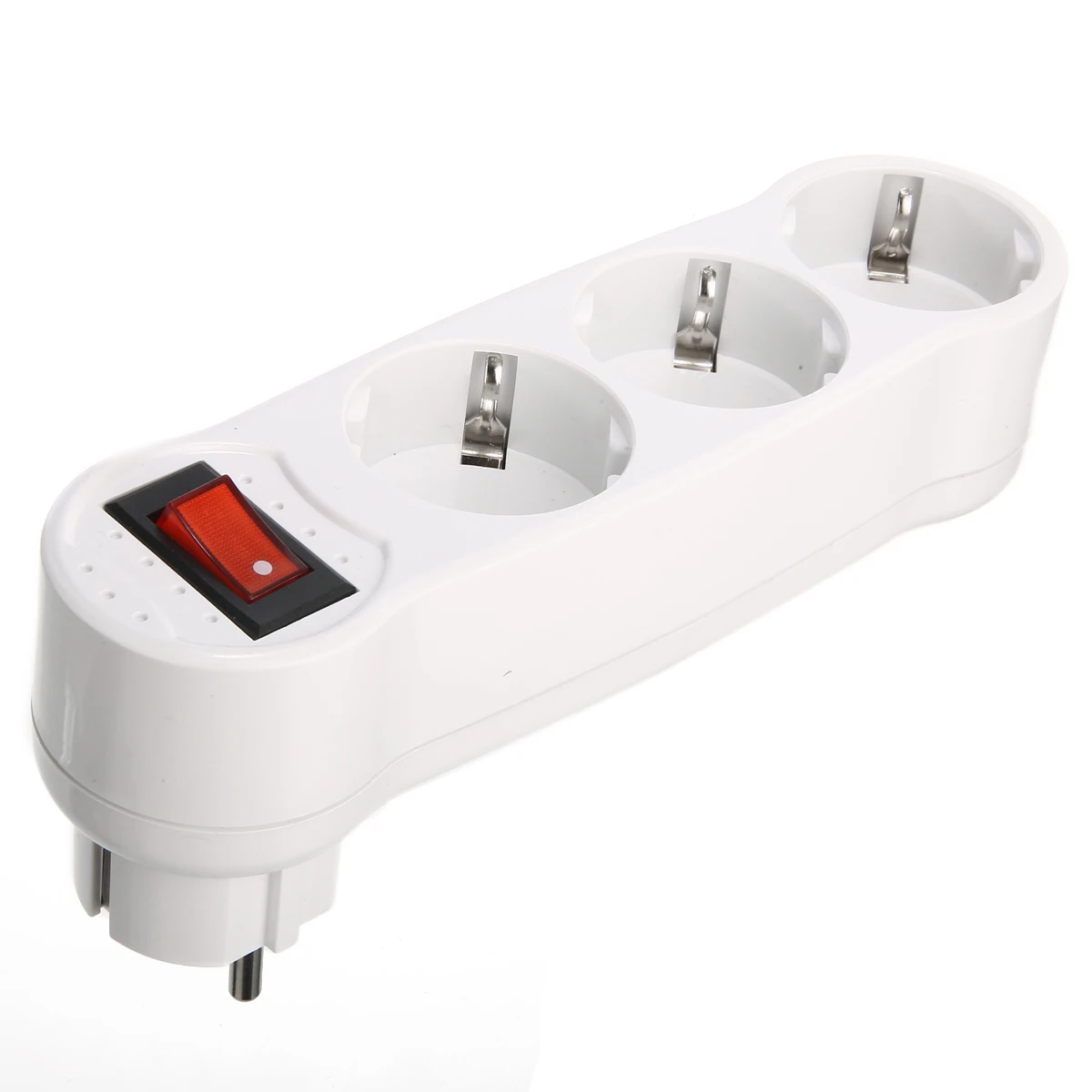 1pc New Triple Plug Multiple Plug Power Distribution Box Three-way Plug Adapter 250V 16A