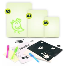 Draw With Night Light In Dark Children Funny Toys Writing Magic Drawing Board Set Educational Russian Language Noctilucent Kids