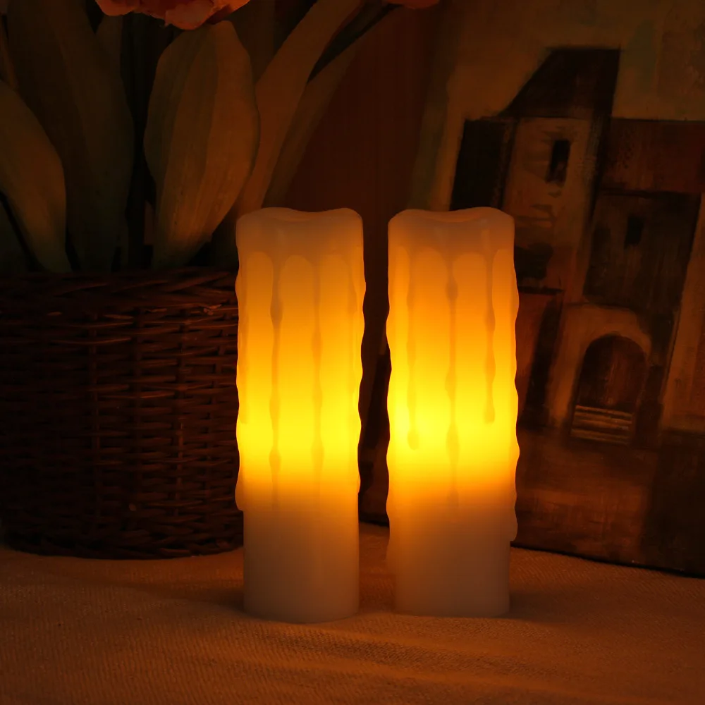 DFL Votive светодиодные свечи беспламенный настоящий воск с таймером для дома вечерние свадебные Рождественские украшения, 1,75X6 дюймов, упаковка из 2