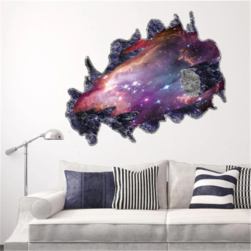 2017 Galaxy 3D Wall Stickers For Kids Room Children Bedrooms Wall Art Decals Home Decor