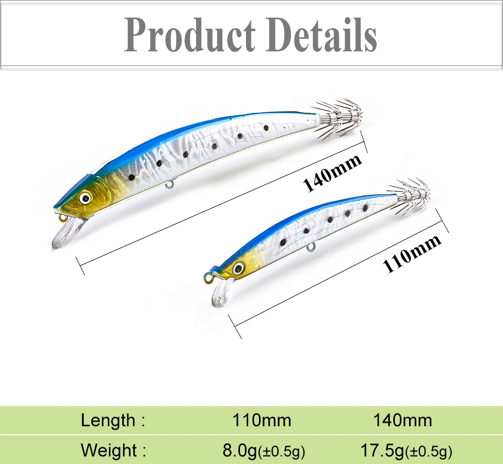 Рыбы король гольян воблеры рыболовная приманка 110 мм/8 г 140 мм/17,5 г джиггинг кальмарный крючок дерево креветка морской бас жесткая искусственная приманка