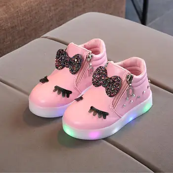 

Spring Glowing Girls Sneakers Basket Led Children Lighting Shoes Boys Fashion Luminous Sneaker Flat Size 21-30